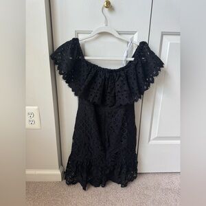 Lovers + Friends Black Lace Dress